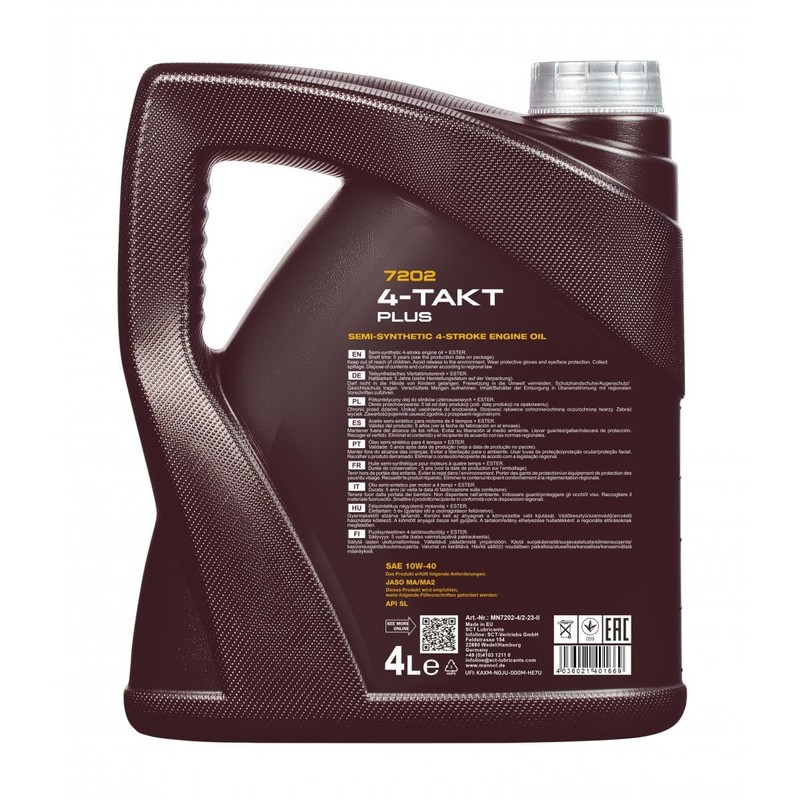 10w-40 Full Synthetic-based Engine Oil for Modern 4-stroke engines: MN7202