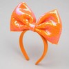 Orange Big Hair Bow Headband, Sequin Party Glitting Headwear for