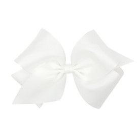 Wee Ones Girls' Nautical-Themed Printed Grosgrain Hair Bow on a WeeStay Hair Clip, King, White