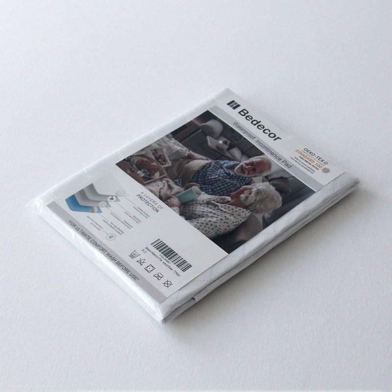 Pack of 2 Washable Bed Protector, Reusable Incontinence Bed Pads,