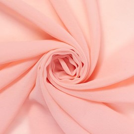 Solid Chiffon Fabric Polyester Dress Sheer 58" Wide by The Yard (1 Yard, Peach)