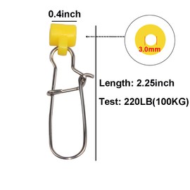 50pcs Fishing Line Sinker Slide with Duo-lock Snap Hooked Snap High-Strength Braid Line Sinker Slider Stainless Steel Snap Kit Fishing Accessories