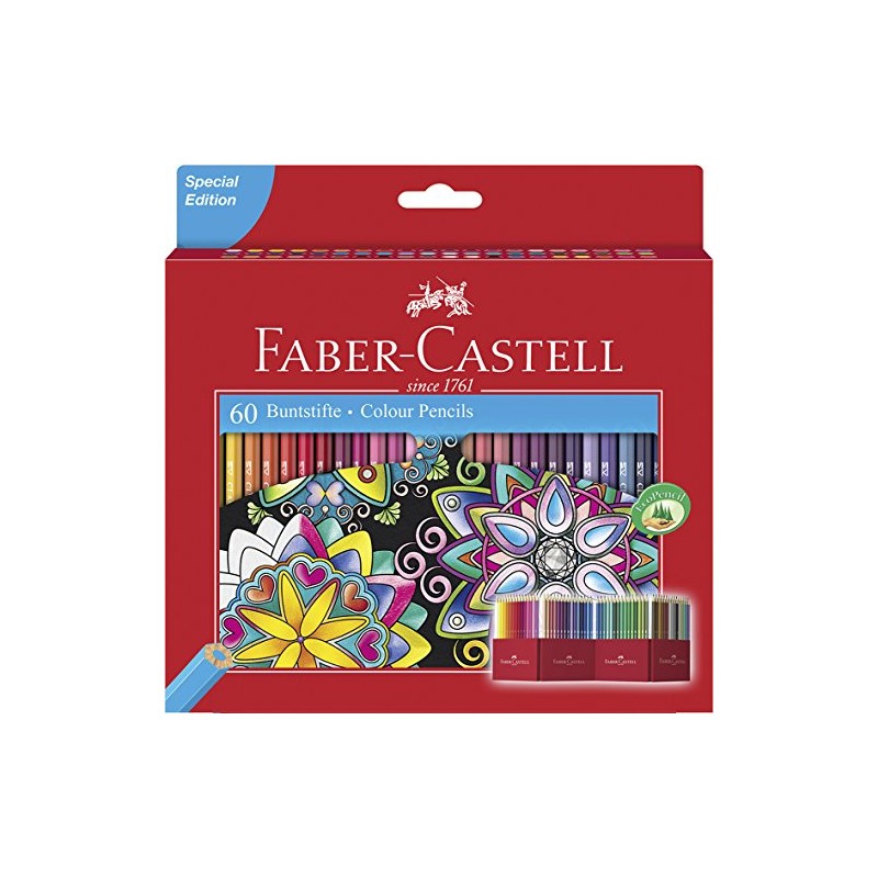 Faber Castell Castle coloured pencils, 60 piece cardboard box