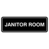 Standard Janitor Room Sign - Black - Small