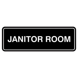 Standard Janitor Room Sign - Black - Small