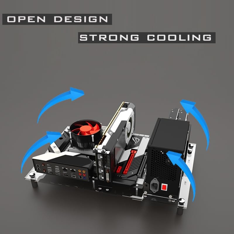 DIY Acrylic Open Frame PC Case for MATX, ITX Motherboards
