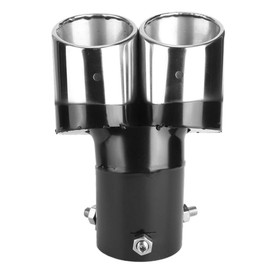 VOBOR Dual Exhaust Tip Tail Pipe - 63mm / 2.5in Stainless Steel Exhaust Tail Throat Universal Accessory for 5.3-3.8cm/2.1-1.5in Car Exhaust Pipe