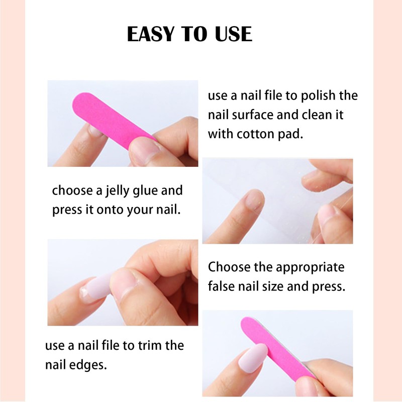 24Pcs Press on Nails, Wsimily Solid Color Stiletto Long Acrylic