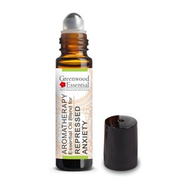 Greenwood Essential REPRESSED ANXIETY RELIEF - Aromatherapy Essential Oil Blend of Bergamot, Melissa, Neroli, Rose, Sandalwood, Vetiver & Cedarwood Essential Oils 10ml (0.33oz)