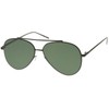 zeroUV Classic Large Teardrop Crossbar Flat Lens Aviator Sunglasses 60mm