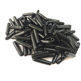 Jocon SF9000 PVC Flexible Vinyl Round Tip End Caps Steel Wire Tip Caps Wire Thread Protector Cover (Inner Dia 2.5mm, Black)
