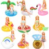 9 Pcs Pool Floaties Swim Accessories Set for Girl Dolls,