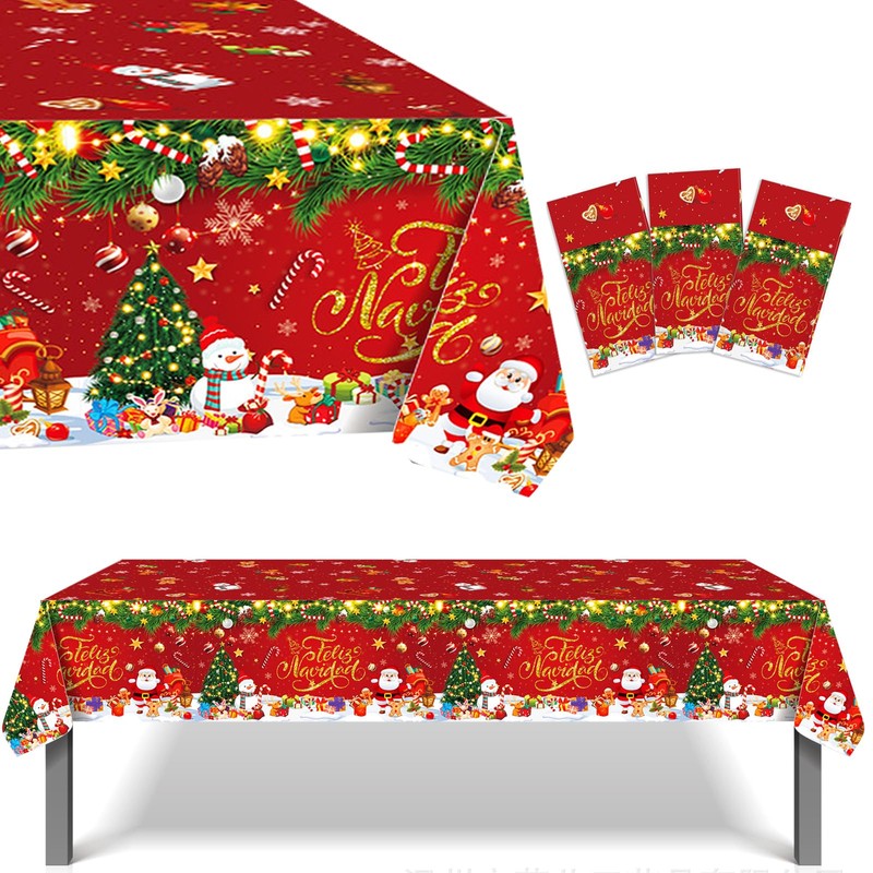 1 Pcs Christmas Tablecloth Christmas Table Cloth ， Xmas Table