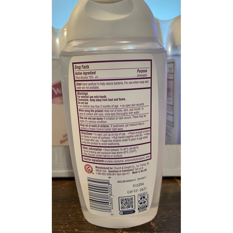 Wellgate Anti-Bacterial Hand Sanitizer 8.5 Oz (6 Pack) in package