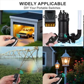 30A Heavy Duty Wireless Remote Control Switch Kit - DC 12V/24V/48V/72V Long Range 328ft RF Relay, Waterproof On/Off Switch for Lights, Fans, Pumps, Motors (Home & Industrial Use)