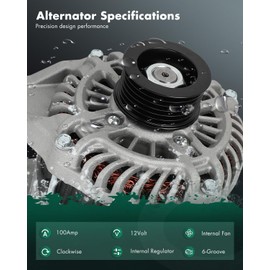 SCITOO SCITOO Alternator Fit for Mazda 3 2.0L 2014-2016,for Mazda 3 2.5L 2014-2016,for Mazda 6 2.5L 2014-2016,for Mazda CX-5 2.0L 2013-2016,for Mazda CX-5 2.5L 2014-2016 12V 100Amp CW 6-Groove 20288