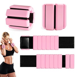 Adjustable Wrist Weights Ankle Weights for Women and Men - Set of 2 (1lb Each), Arm Ankle Weight for Strength Training, Pilates, Cardio, Running, Swimming, Yoga, Dance, Walking-Pink