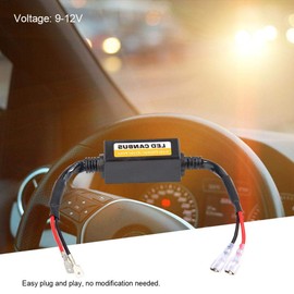 Qiilu LED Decoder, LED Decoder Solves Canbus Problems Radio Interference 1 Pair H1/H3 Canbus LED Headlight Decoder with Flicker Resistors