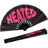 Qyeahkj Large Folding Concert Rave Hand Fan, HEATED Foldable Handheld