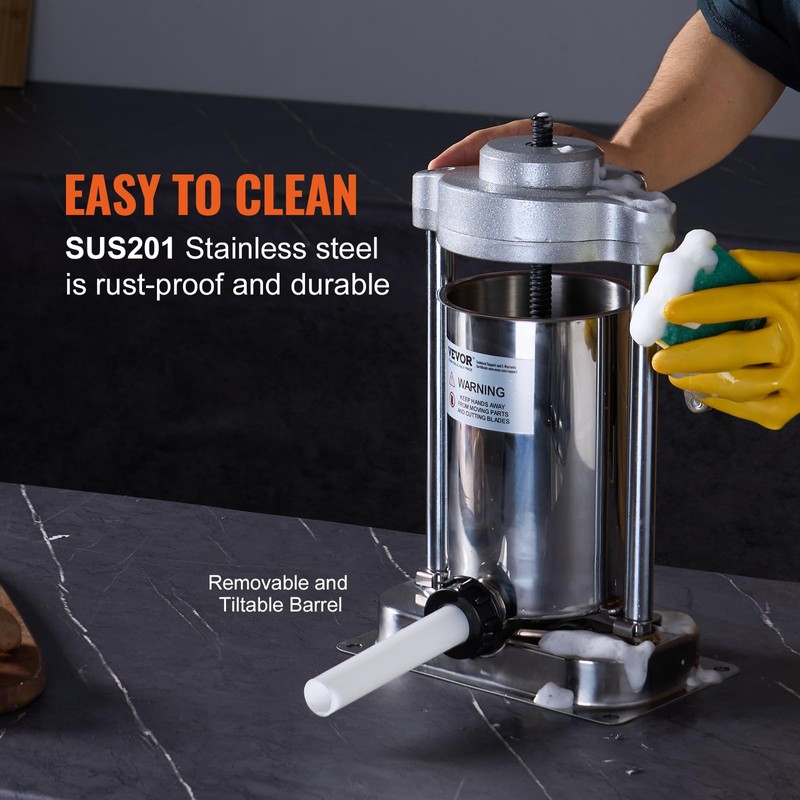 VEVOR Manual Sausage Stuffer, 2 L / 5 LBS Vertical
