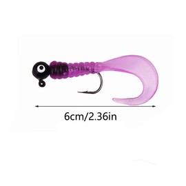 17Pcs Fishing Lures Jig Head Hooks Football Jig Head Hooks with Soft Plastic Worm Lures Set, Sinking Fishing Baits Swimbaits Fish Hooks