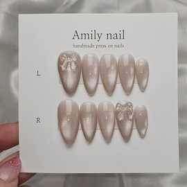 Soft and tangle glass magnet [Handmade nail tip] Emily Nail - Short nose pin / 여리탱글 유리알자석 [수제네일팁] 에밀리네일 - 숏코핀