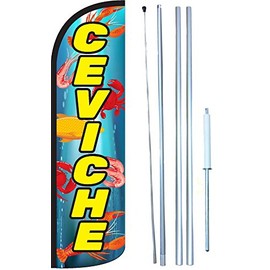 Ceviche Swooper Windless Flag Kit (full sleeve) 3ft X 11.5ft Flag by EZ Flags