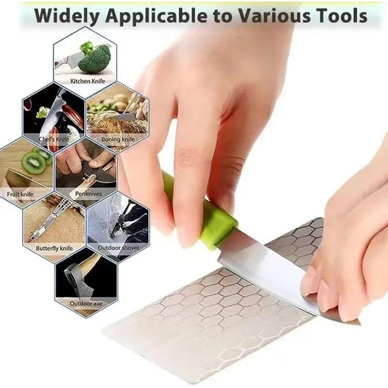 Diamond Sharpening Stone, Honeycomb Surface Plate with Non-slip Base for