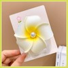6Pcs Hawaiian Plumeria Flower Hair Clips with Pearl, 5cm and