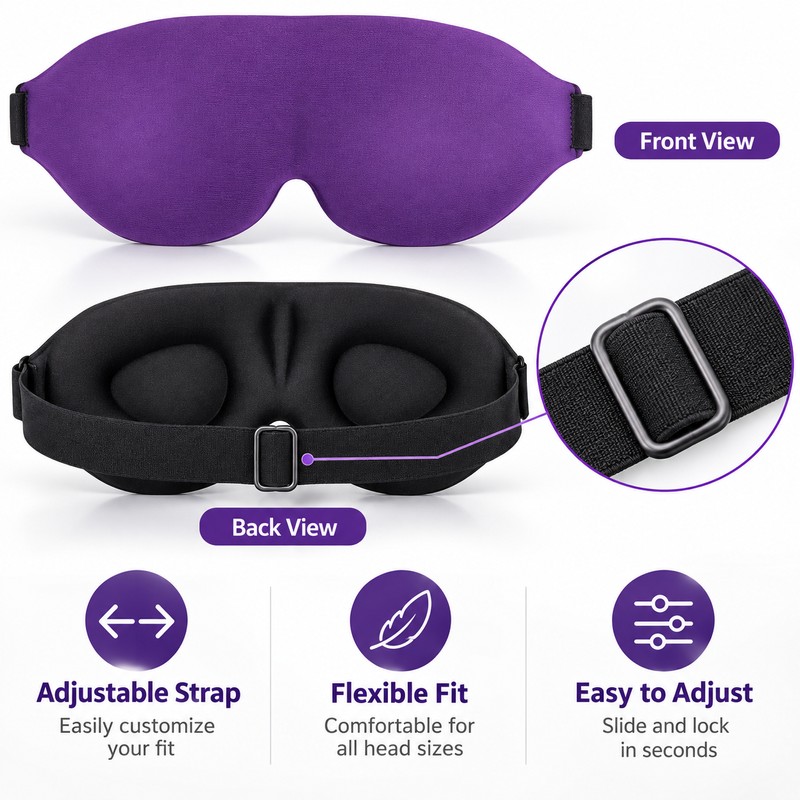 3D Sleep Eye Mask for Light Blocking – Contoured Night
