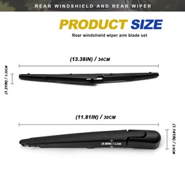 SYudwen Rear Windshield Wiper Arm Blade Set, Compatible with Hyundai Santa Fe 2013-2017, Sp0rts XL 2013-2017, Compatible with Sedona 2015-2021, Replace OE #988502W000, 988112W000