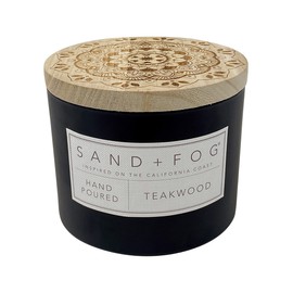 Sand + Fog Scented Candle - Teakwood – Additional Scents and Sizes – 100% Cotton Lead-Free Wick - Luxury Air Freshening Jar Candles - Perfect Home Decor – 12oz
