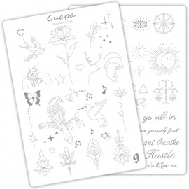 3PCS Rasmet Silicone Tattoo Training Pad 1.5mm Thickness Double Sided Pre-printed Gray Design Fine Line Tiny Practice Skin for Tattoo Line Practice Shading