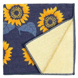 Hamamonyo Washed Towel Handkerchief, Full of Sunflowers, Yellow