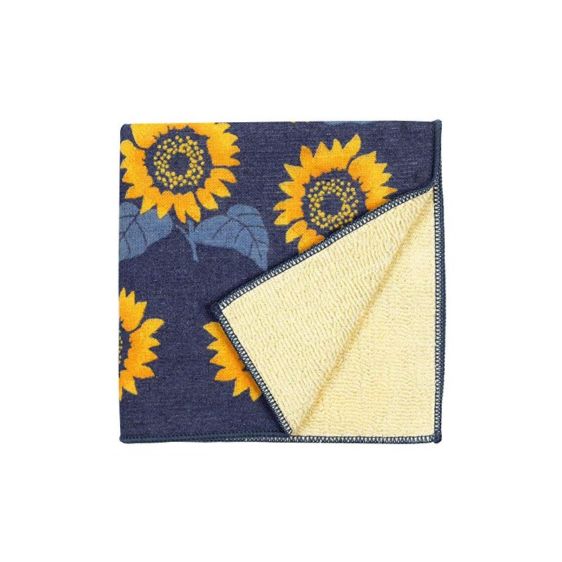 Hamamonyo Washed Towel Handkerchief, Full of Sunflowers, Yellow