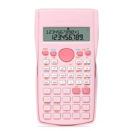 deli Pink Scientific Calculator, 2 Line Cute Calculator Scientific Math Calculator for Students Algebra Geometry Basic Caculator for Middle and High School Students College School Supplies, Small