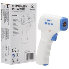 Termometro infrarossi MDI907 Frontale senza contatto Temperatura corporea 32°C a 42,9°C Dispositivo Certificato CE 0123 Registrato Ministero Salute Display LCD Temperatura oggetti