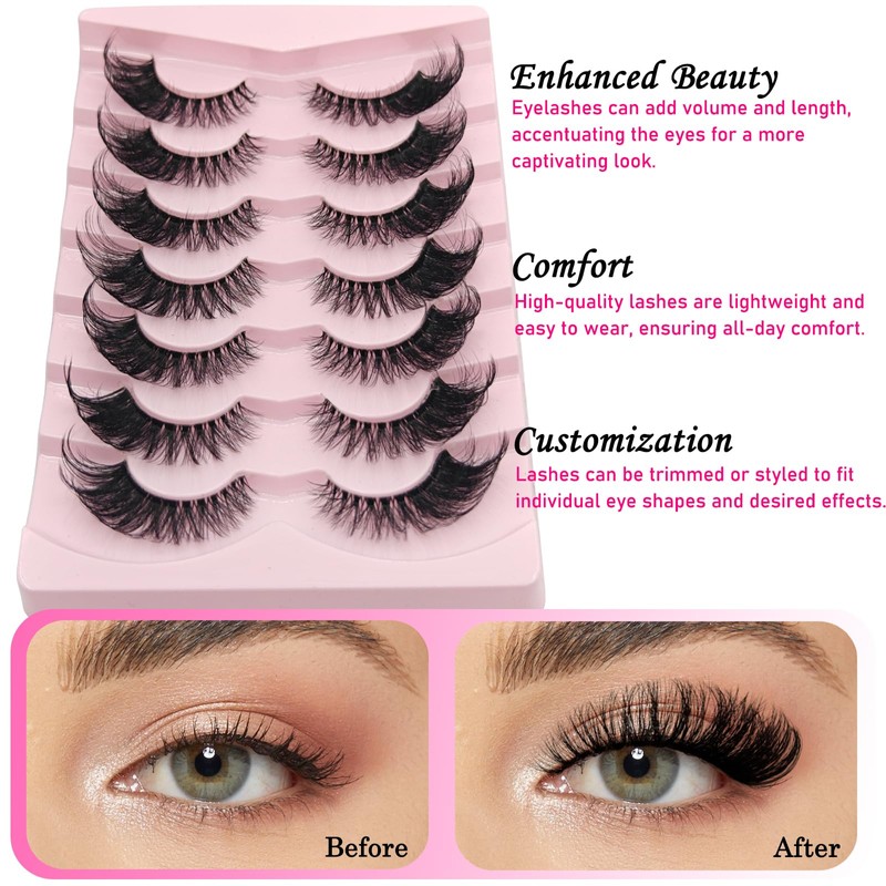 MIKIWI Lashes Clear Band Fluffy Faux Mink Eyelashes Cat Eye