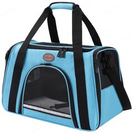 ROSEBB Cat Carrier Dog Carrier Pet Carriers for Medium Small Cats Dogs Puppies up to 15 Lbs,TSA Airline Approved Small Dog Cat Carriers Soft Sided,Collapsible Travel Puppy Carrier (Blue, Medium)