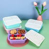 4 Pack Snack Containers, Reusable 3 Compartments Bento Snack Box