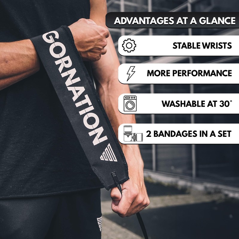 GORNATION Wrist Wraps, Premium Performance Wrist Wraps for Gym, Weightlifting,