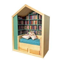 Anxiety Bookshelf, Shake Away Your Anxiety Mini Bookshelf Ornament Miniature Library Decor for Rooms Studies Desks Living Rooms
