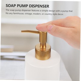 BUGUUYO Hand Soap Dispenser Pump Bottle Refillable Lotion Container for Home Hotel Use Elegant Design for Shampoo Body Wash Ceramic Material for Bathroom Kitchen