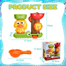 Acsatont Bath Toy, Bath Toy Baby from 1 2 3 Years Water Toy Children Bathtub Toy Children Ducks and Lions for Boys Girls Birthday
