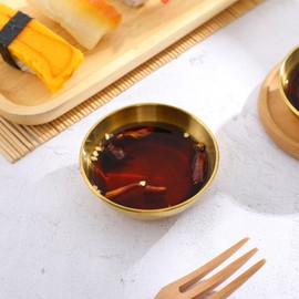 Kichvoe 10 Platos Para Salsa De Acero Inoxidable De 3 Pulgadas Pequeños Cuencos Dorados Platos Redondos Para Condimentos Cuencos Para Salsa Para Sushi Mini Cuencos Para Servir Aperitivos