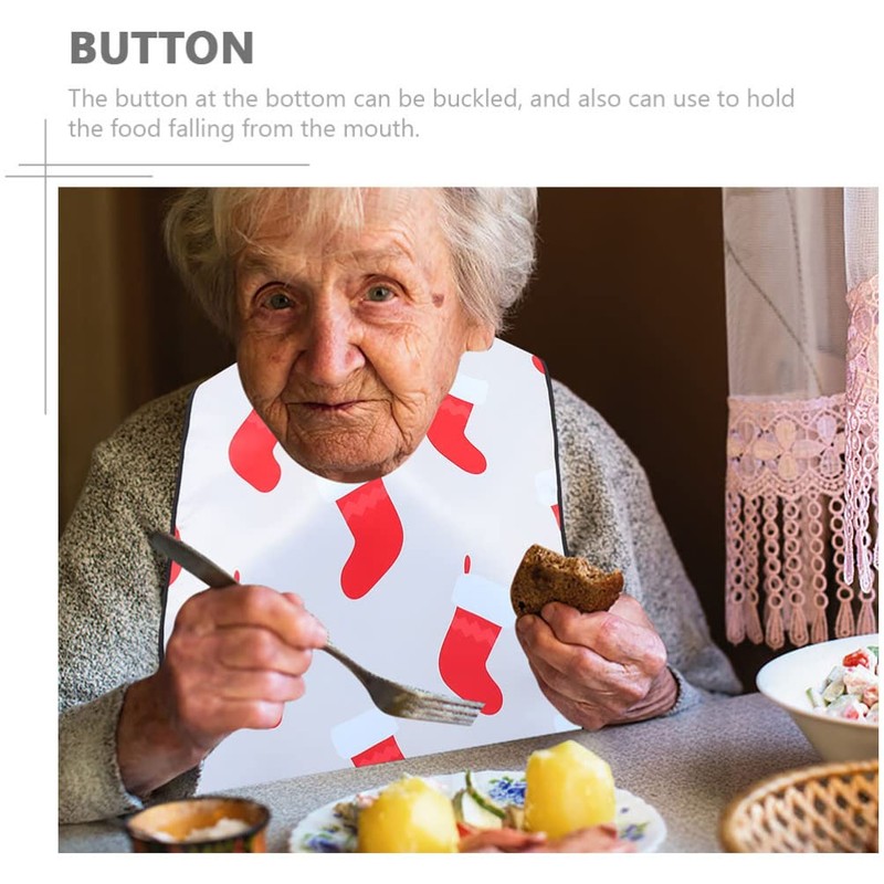 Ciieeo Christmas Themed Adult Bibs for Eating Washable Elderly Dinning