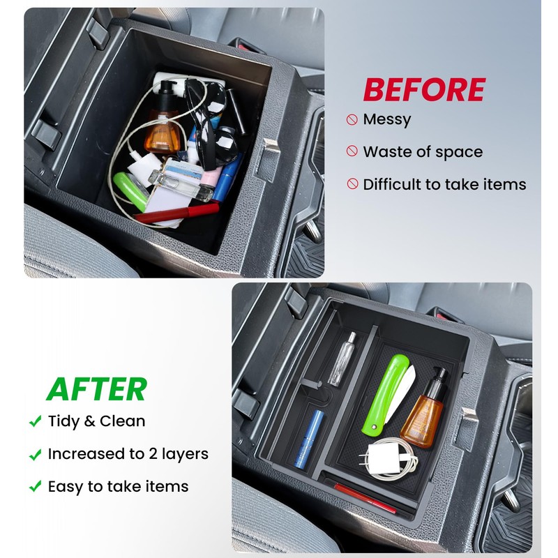 Sinvanho Center Console Organizer Compatible with 2024 2025 Toyota Tacoma