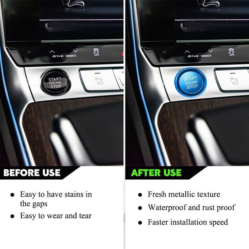 QZTYTY Car Push Start Button Cover, Ignition Switch Button, Engine