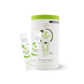 EURO TE Lata con 15 Sticks Matcha Sweet Lover, Té Verde Matcha con Hojas de Stevia Natural Molidas, Empaques Individuales