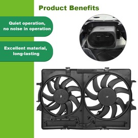 SCITOO 620839 Radiator Dual Cooling Fan Compatible for 2007-2016 for A4 2013-2016 for A4 allroad 2009-2016 for A4 Quattro 2010-2016 for A5
